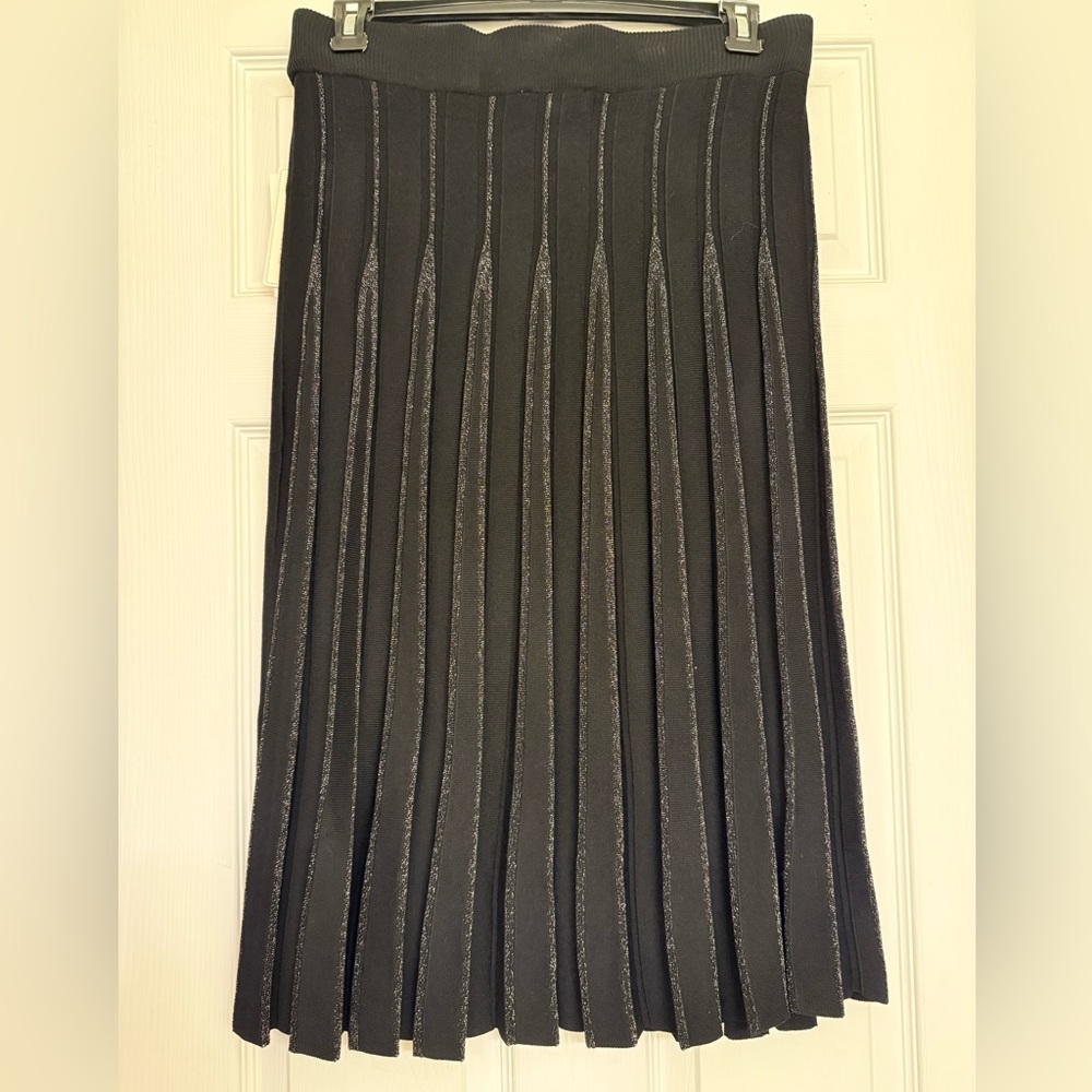 Nanette Lepore Charcoal Pleated A-Line Skirt